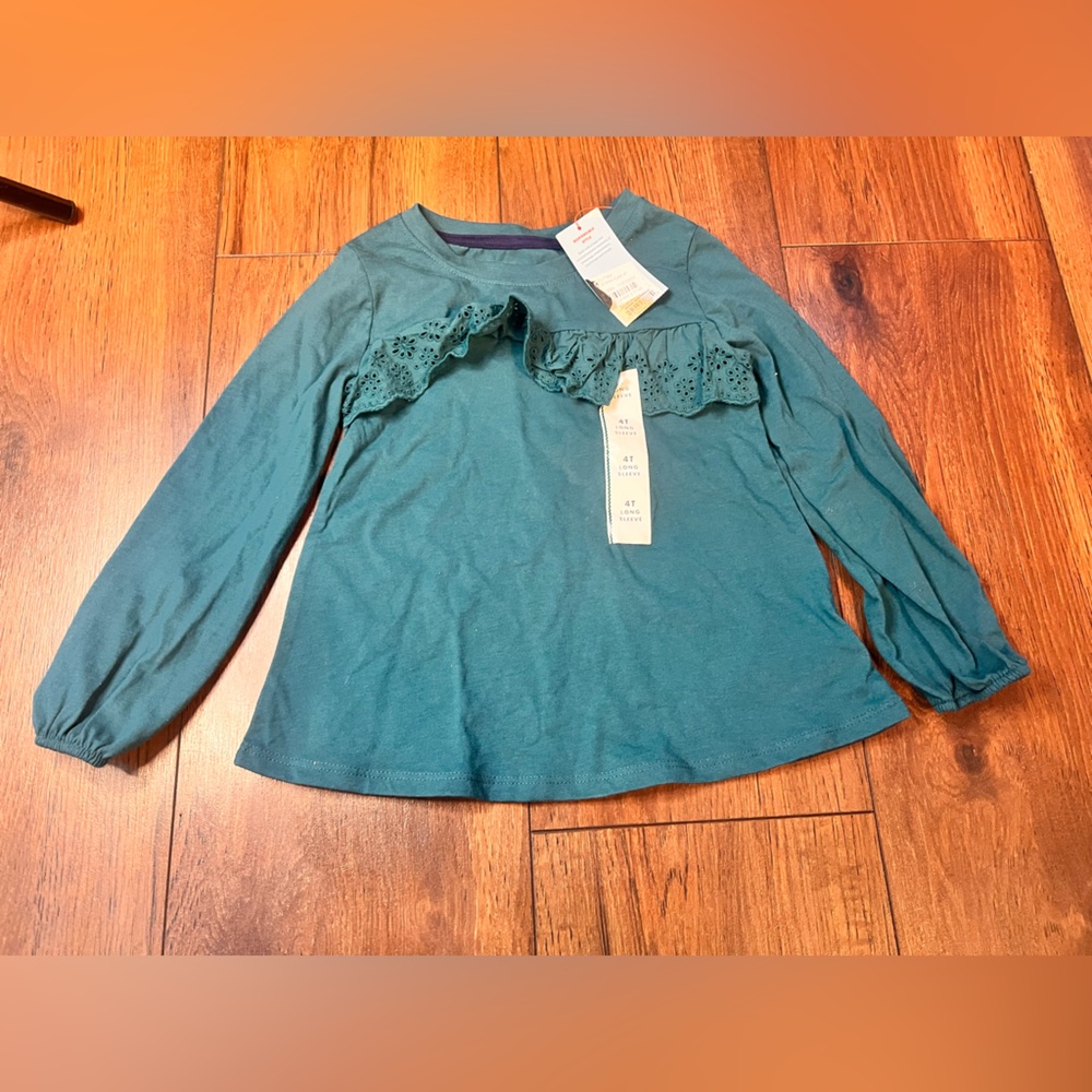 Cat & Jack Teal Long Sleeve Shirt 4t
